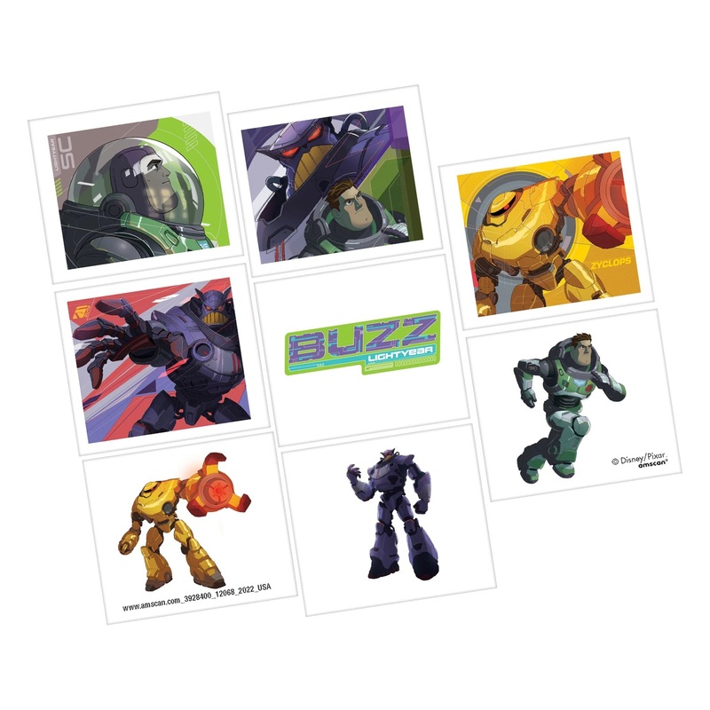 Buzz Lightyear Temporary Tattoo Favours, 1 3/4 x 2 inches, 8 Count