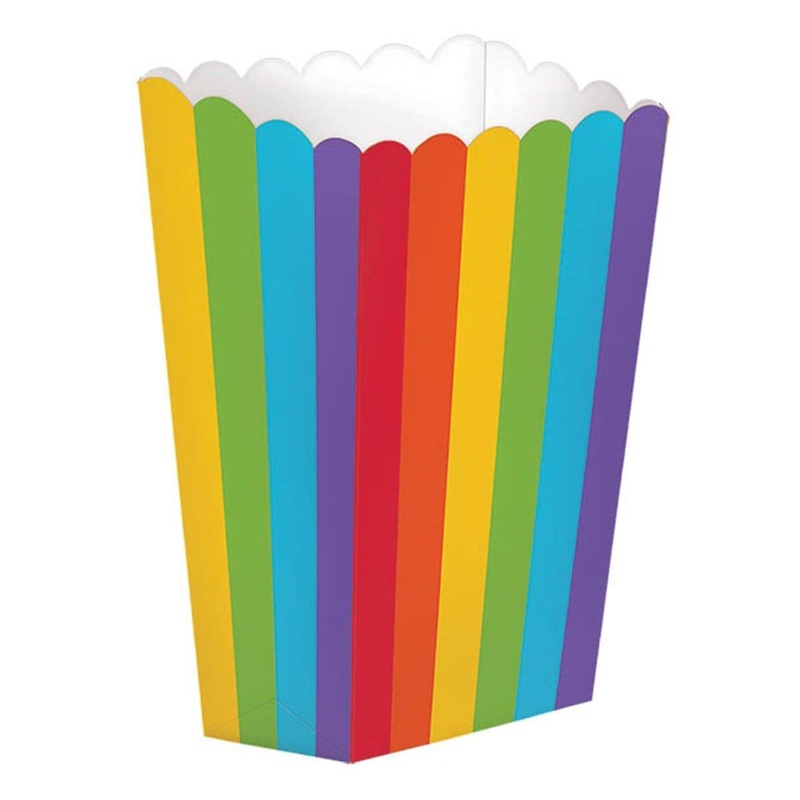Popcorn Box - rainbow 5/pkg
