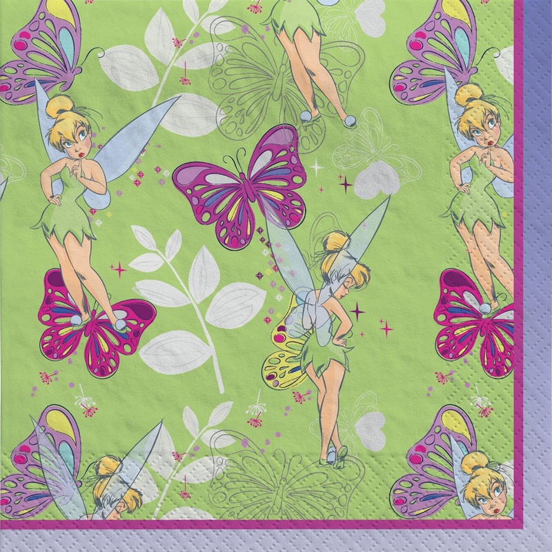 Tinker Bell Birthday Small Beverage Napkins, 16 Count