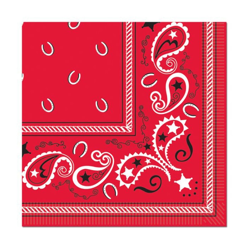 Western Red Large Lunch Napkins, 16 Count