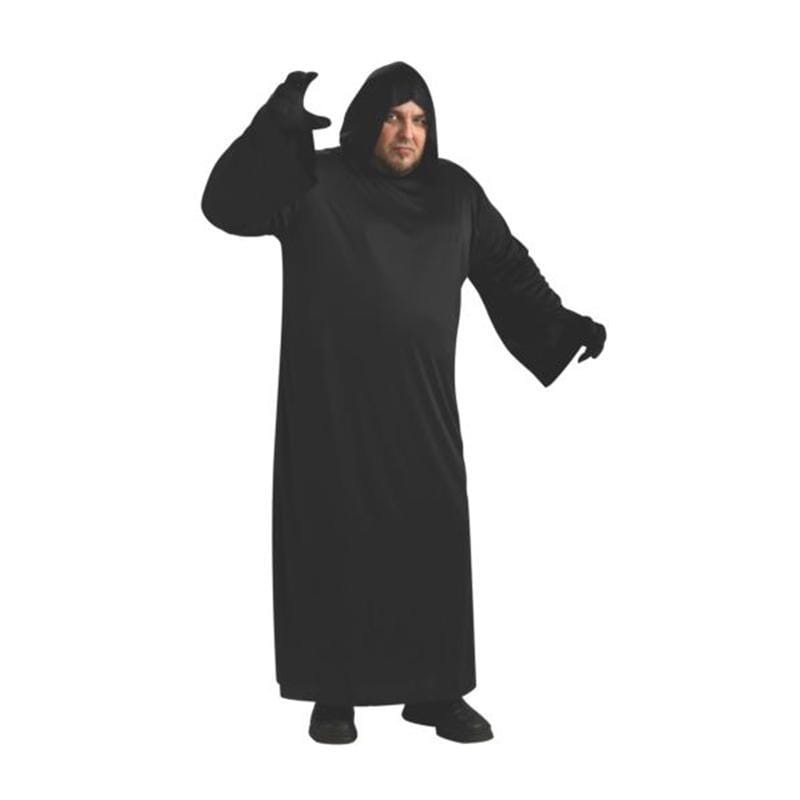 Black Hooded Robe for Plus Size Adults