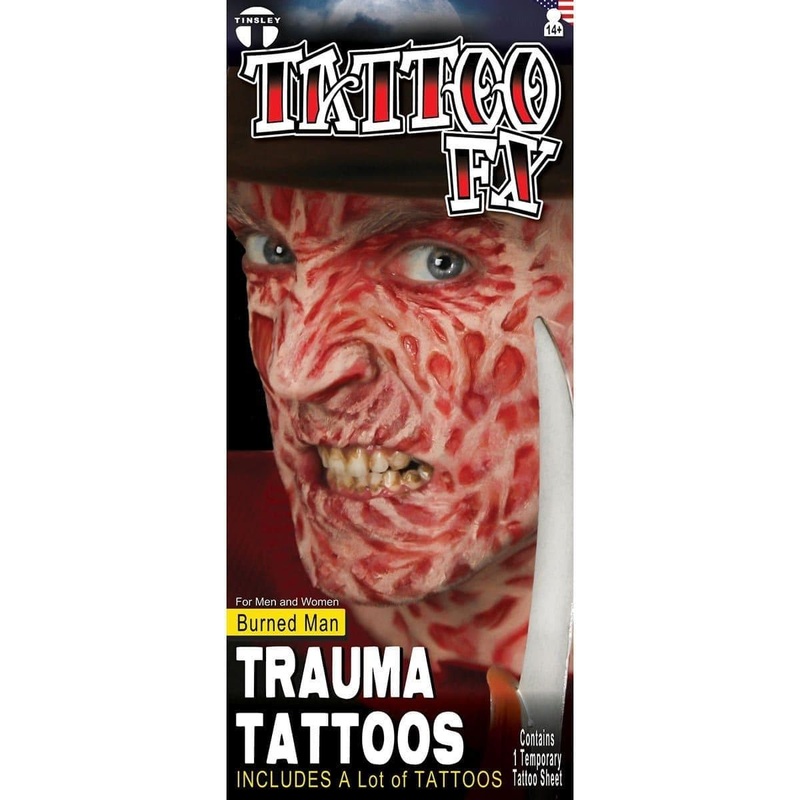Burned Face Temporary Tattoo