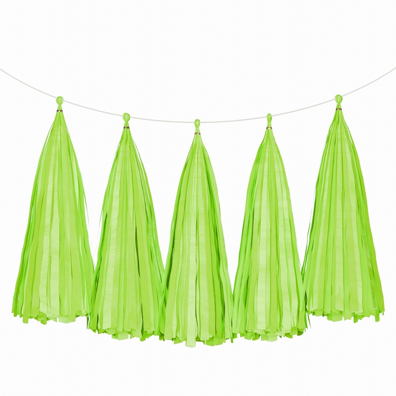 Lime Tassel Garland, 5 Count
