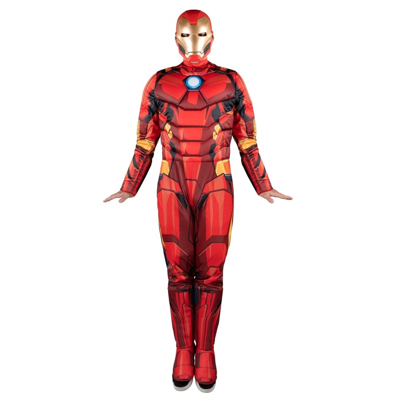 Marvel Iron Man Qualux Costume for Adults, Red Jumpsuit and Mask