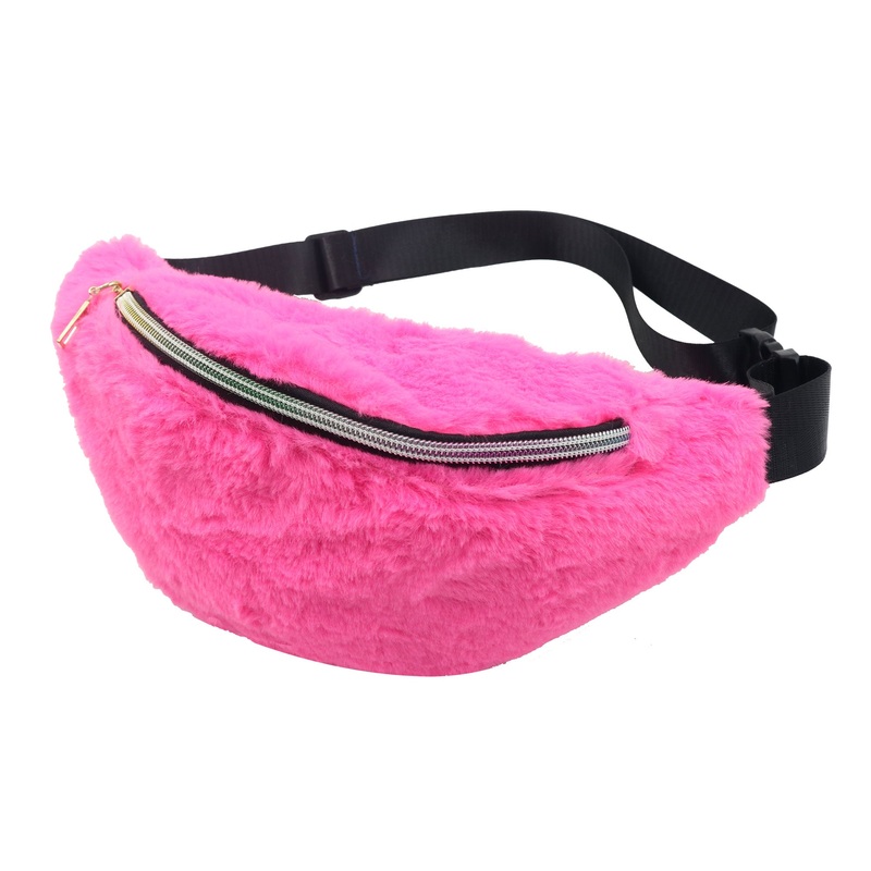 Pink Faux Fur Fanny Pack for Adults