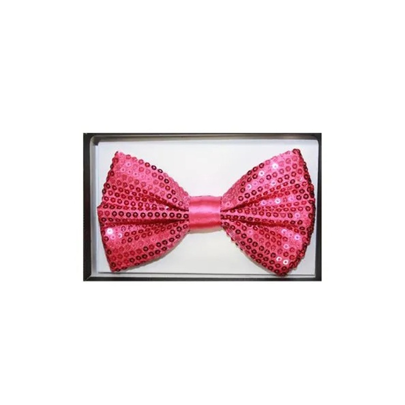 Pink sequin bow tie