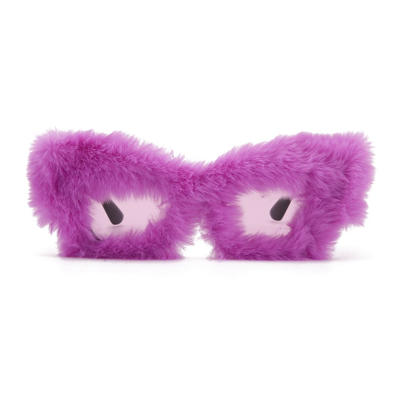 Purple Fur Sunglasses for Adults