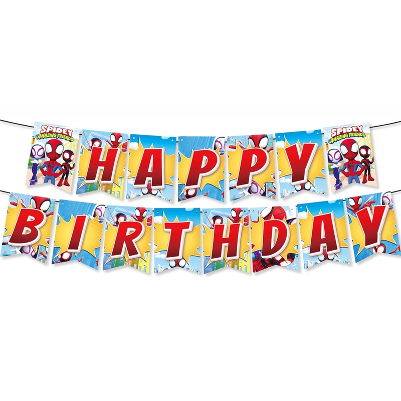 Spidey Happy Birthday Paper Banner, 79 Inches, 1 Count