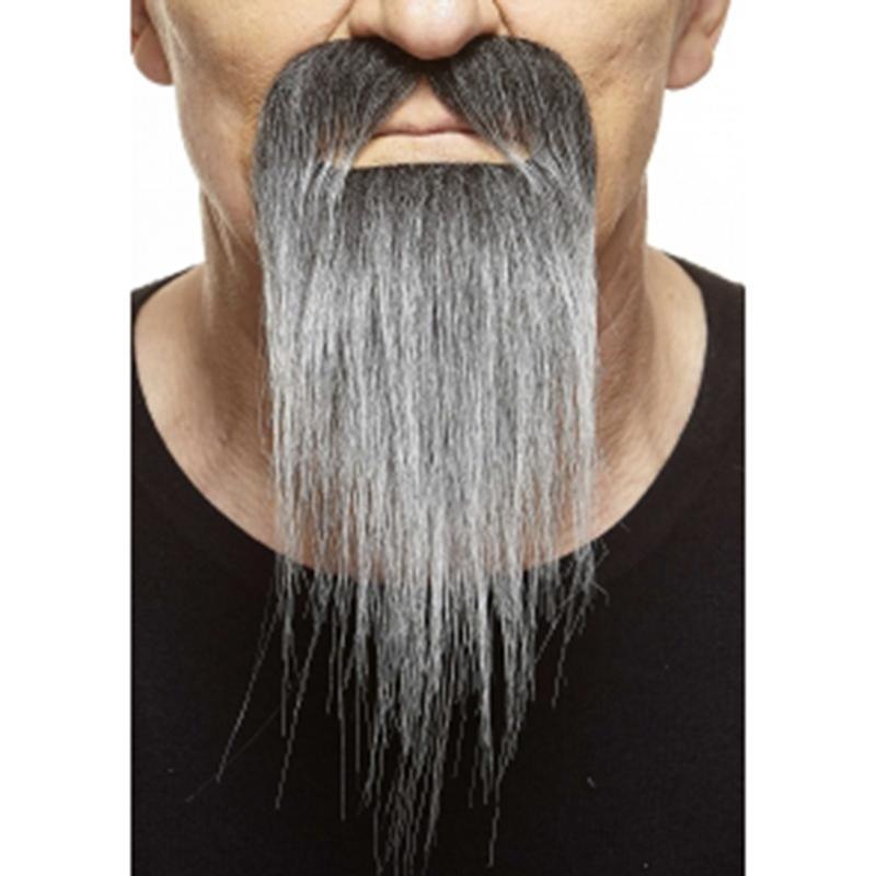 Grey long beard with mustache