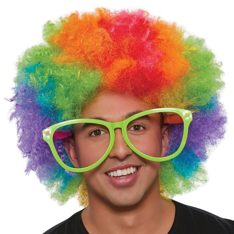 Rainbow Super Freak Afro wig for adults