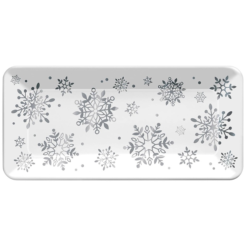 Snowy Iridescent, Long Platter, 17 x 8 Inches, 1 Count
