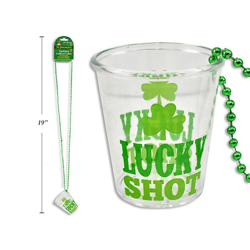St-Patrick's Lucky Shot Beaded Necklace, 33 Inches, 1 Count