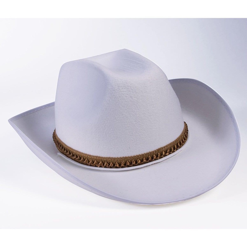 White felt cowboy hat for adults