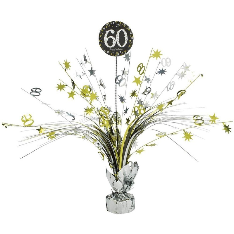60th Sparkling Celeb - Spray Centerpiece 18 In.
