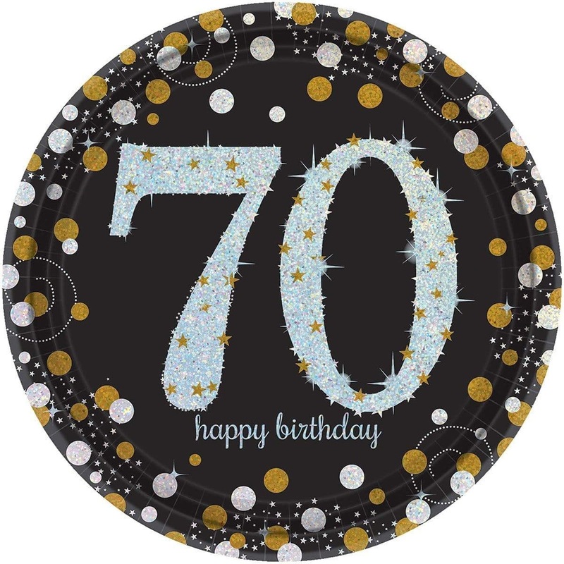 70th Sparkling Celeb - Plates 9 In. 8/pkg