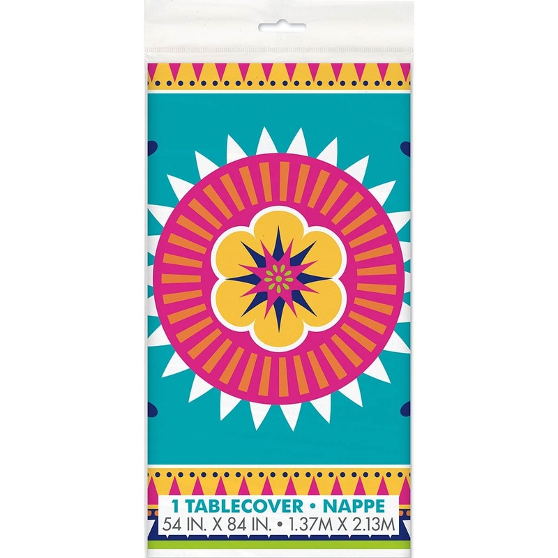 Boho Fiesta Plastic Table Cover, 54x84in