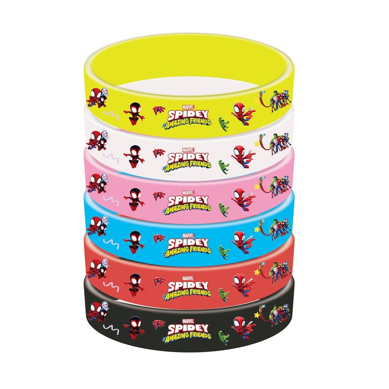 Spidey Birthday Rubber Bracelets, 6 Count