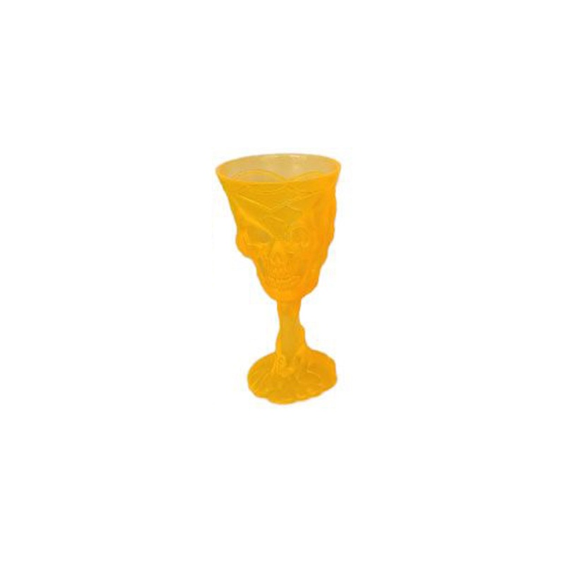 Summerween Orange Plastic Skull Goblet, 8.20 Oz, 1 Count
