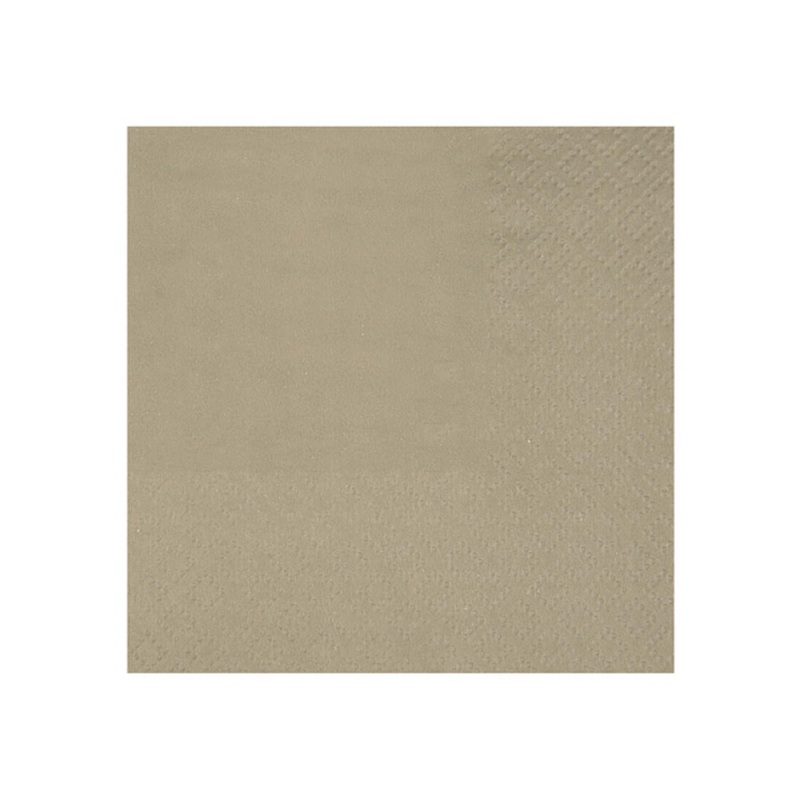 Taupe Brown Small Compostable Beverage Paper Party Napkins, 25 Count