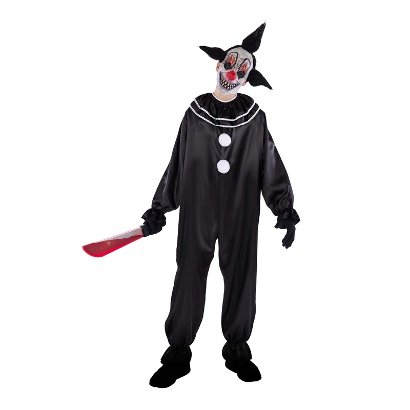Creepy Clown Plus Size Costume for Adults, Jumpsuit and Mask