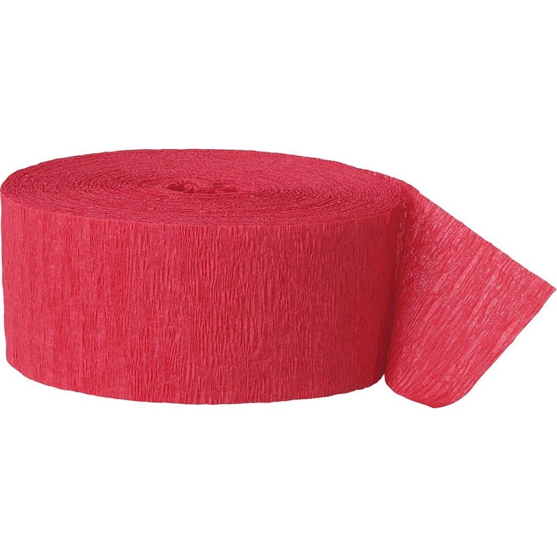 Crepe Streamer - Red 81 Ft