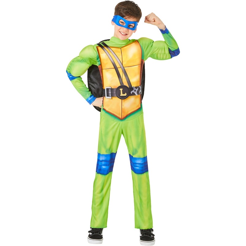 Leo Costume for Kids, Teenage Mutant Ninja Turtles: Mutant Mayhem, Blue and Green Jumpsuit