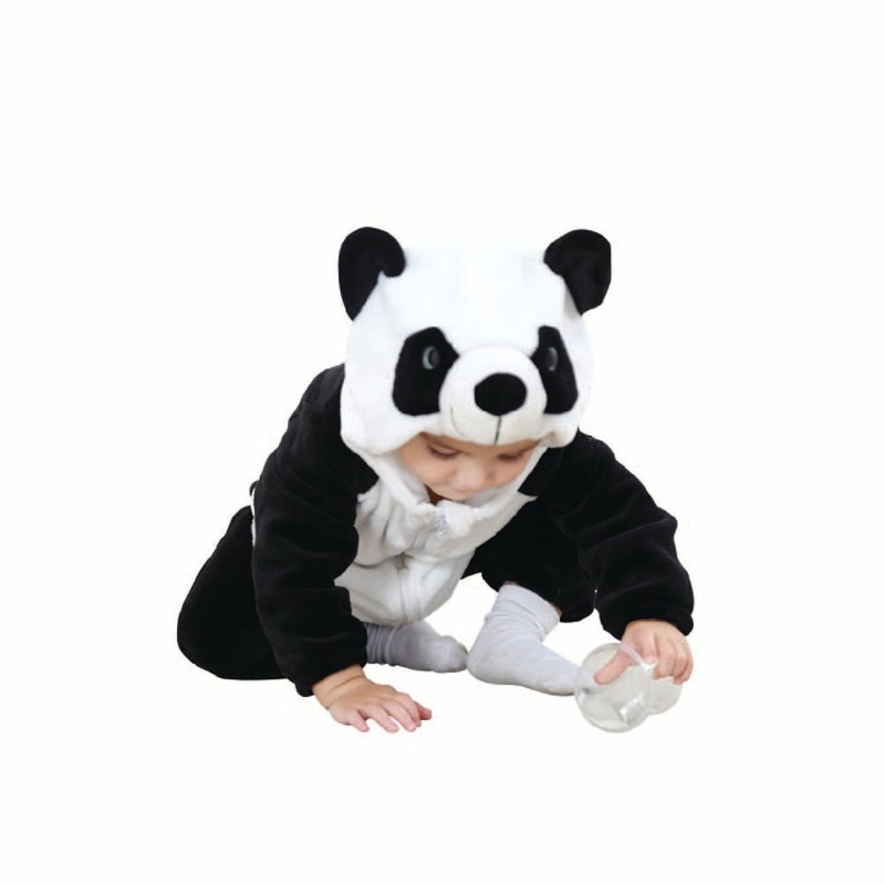 Little Panda Costume for Babies and Toddlers, Jumpsuit with Attached Hood