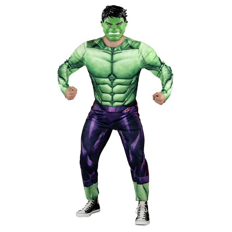 Marvel Hulk Qualux Costume for Adults, Green Jumpsuit