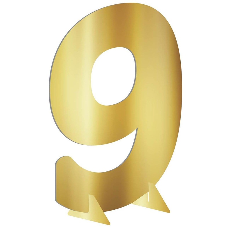 Number 9 gold standing decoration 24 inches