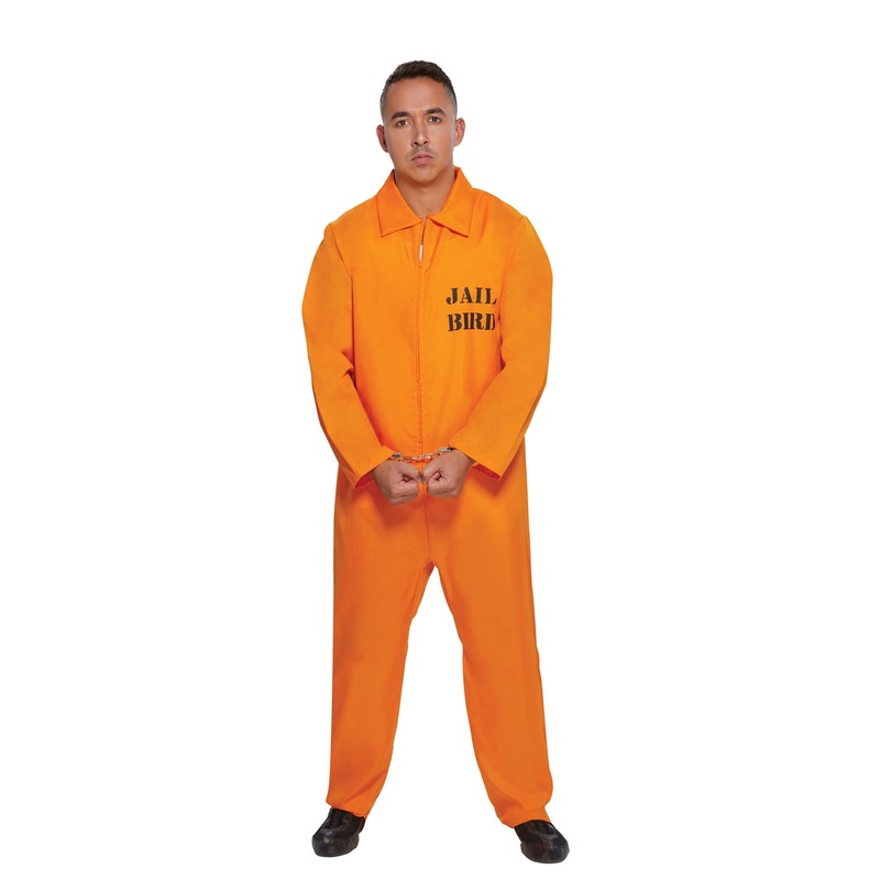 Prisoner Costume for Adults, Orange Jumpsuit