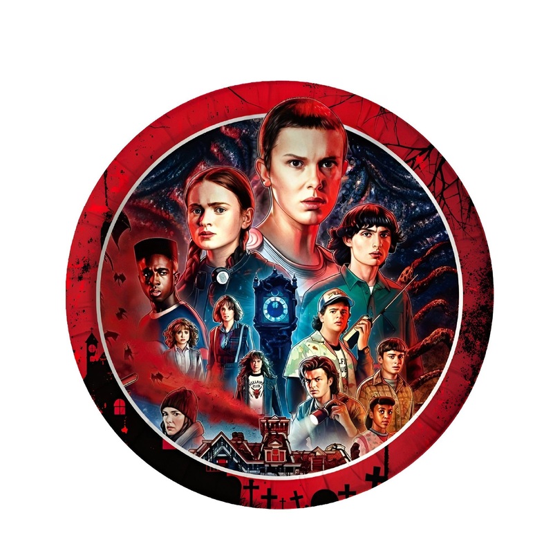 Stranger Things Large Round Lunch Paper Plates, 9 Inches, 10 Count