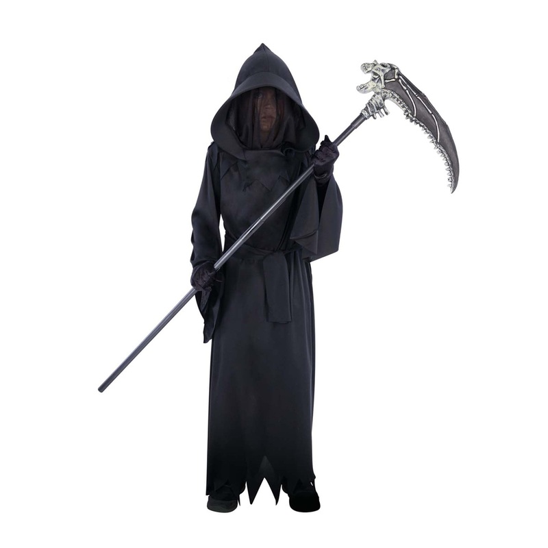 The Reaper Costume for Kids, Black Robe with Attached Mask