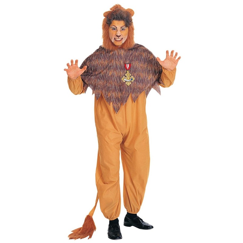 The Wizard of Oz Cowardly Lion Costume for Adults, Orange Jumpsuit