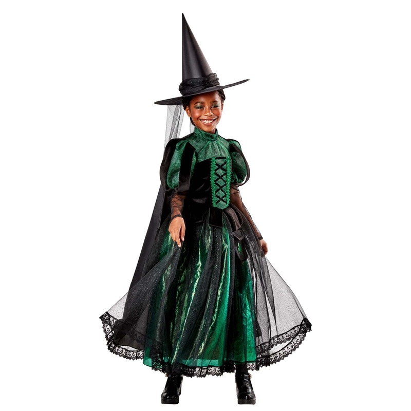 Wicked Elphaba Deluxe Costume for Kids, Black and Green Dress