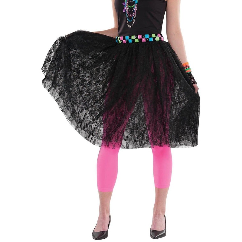 Black lace skirt for women