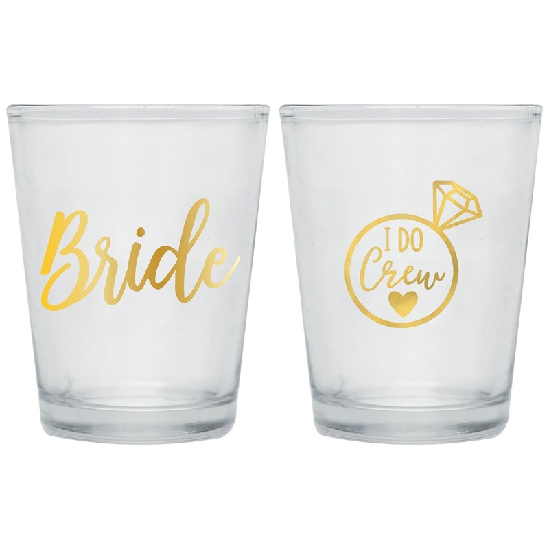 Bridal Shower Clear Shot Glasses, Luxurious Shower Collection, 1.5 oz, 5 Count