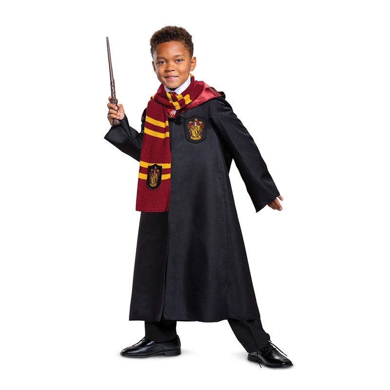 Gryffindor Dress-Up Set, Happy Potter, Hooded Robe, Scarf, Wand, and Tie