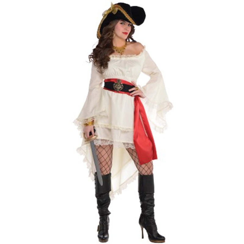 Pirate Dress for Plus Size Adults, White Dress