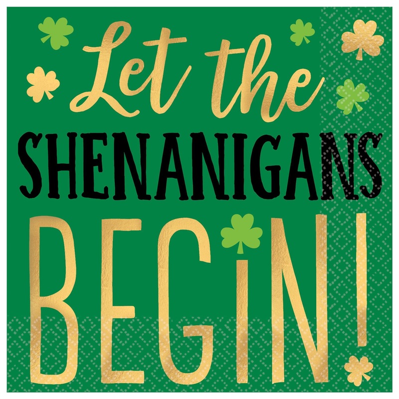 St-Patrick's Day Green Beverage Napkins, 16 Count