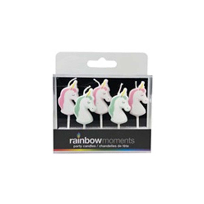 Unicorn Shape Candle 5/pkg