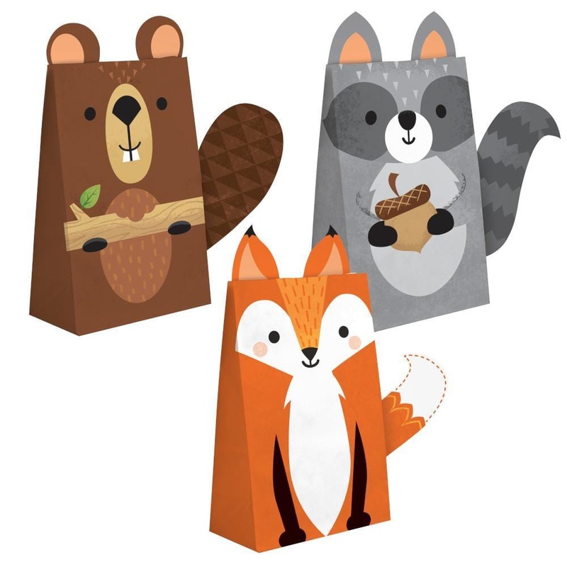 Woodland Animals favor bags, 8 per package