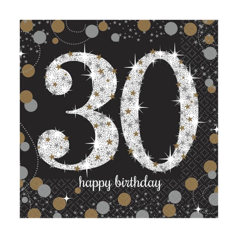 30th Sparkling Celeb - Beverage Napkins 16/pkg.