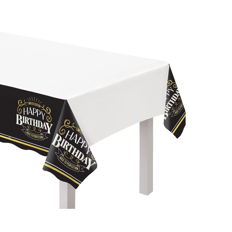Better with Age Birthday Rectangular Plastic Table Cover, 54 x 102 Inches, 1 Count