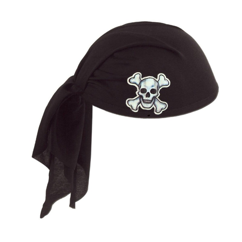 Black Pirate Scarf Hat for Adults