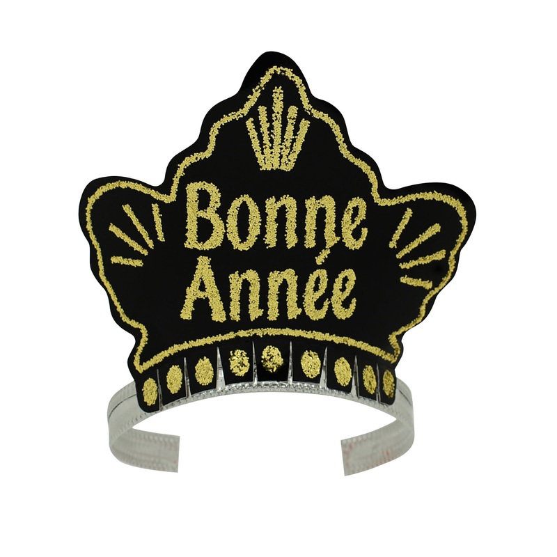 "Bonne Anne" Black Glittered Tiara, 1 Count