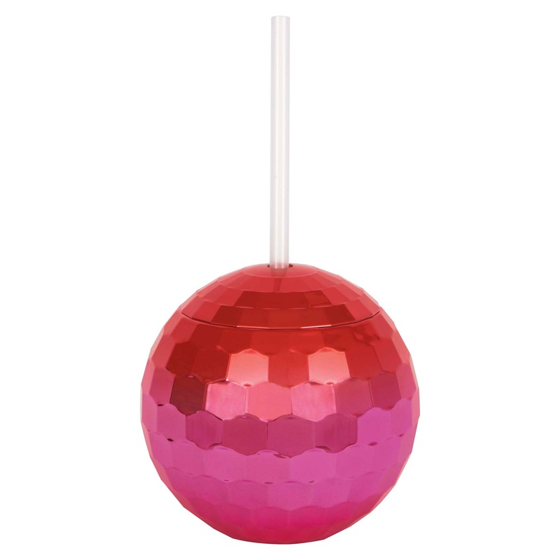 Summer Disco Ball Shaped Pink Cup, 19.5 Oz, 1 Count