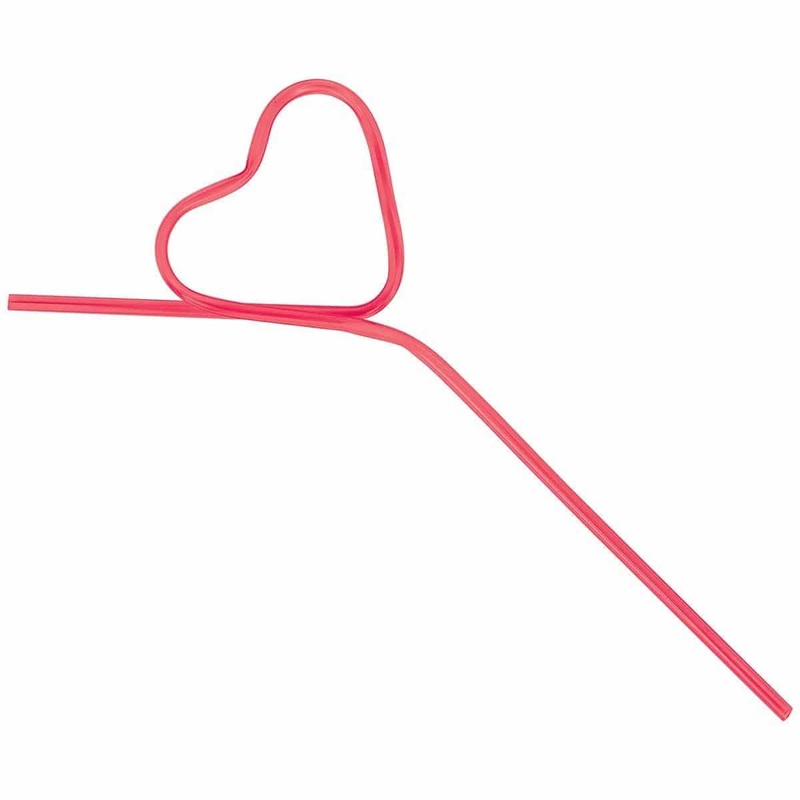 Valentine's Day Heart Straws, 10 Count