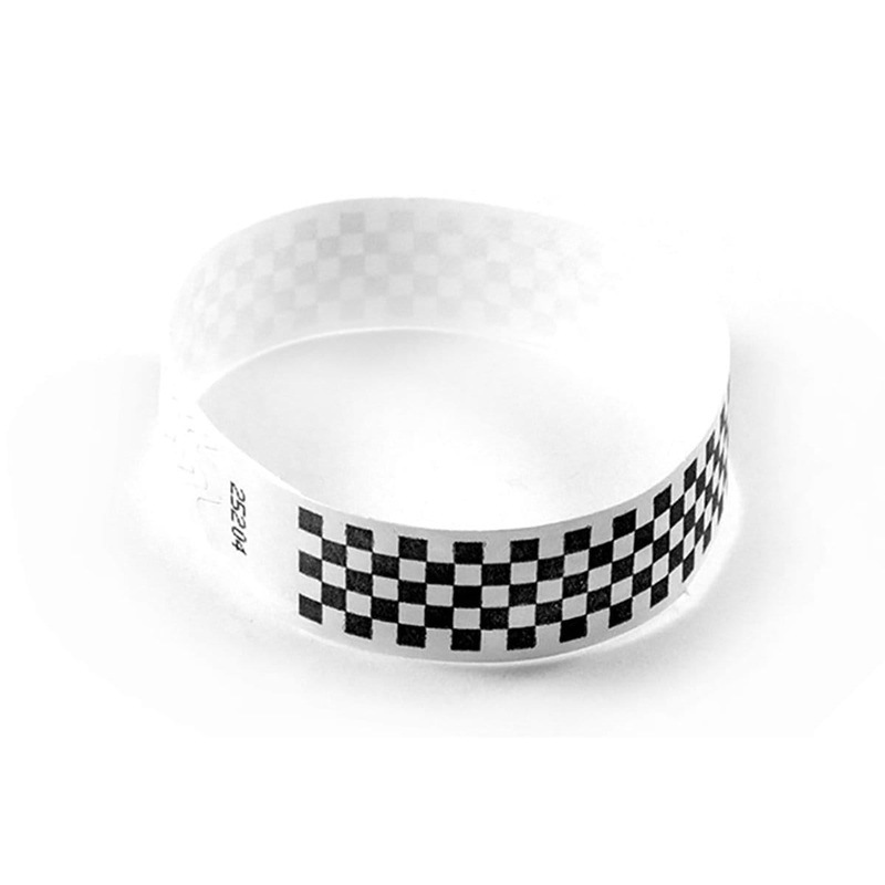 Wristband Supertek 3/4in Checker Black 100 Pkg.