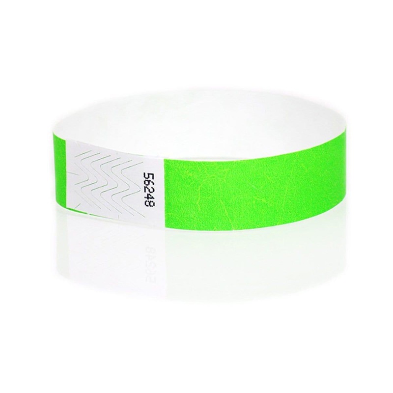 Wristband Supertek 3/4in Neon Lime 100 Pkg.