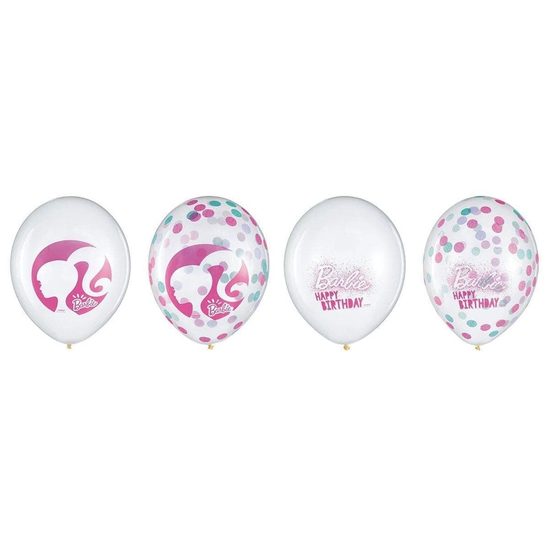 Barbie Confetti Latex Balloon, 12in, 6Count